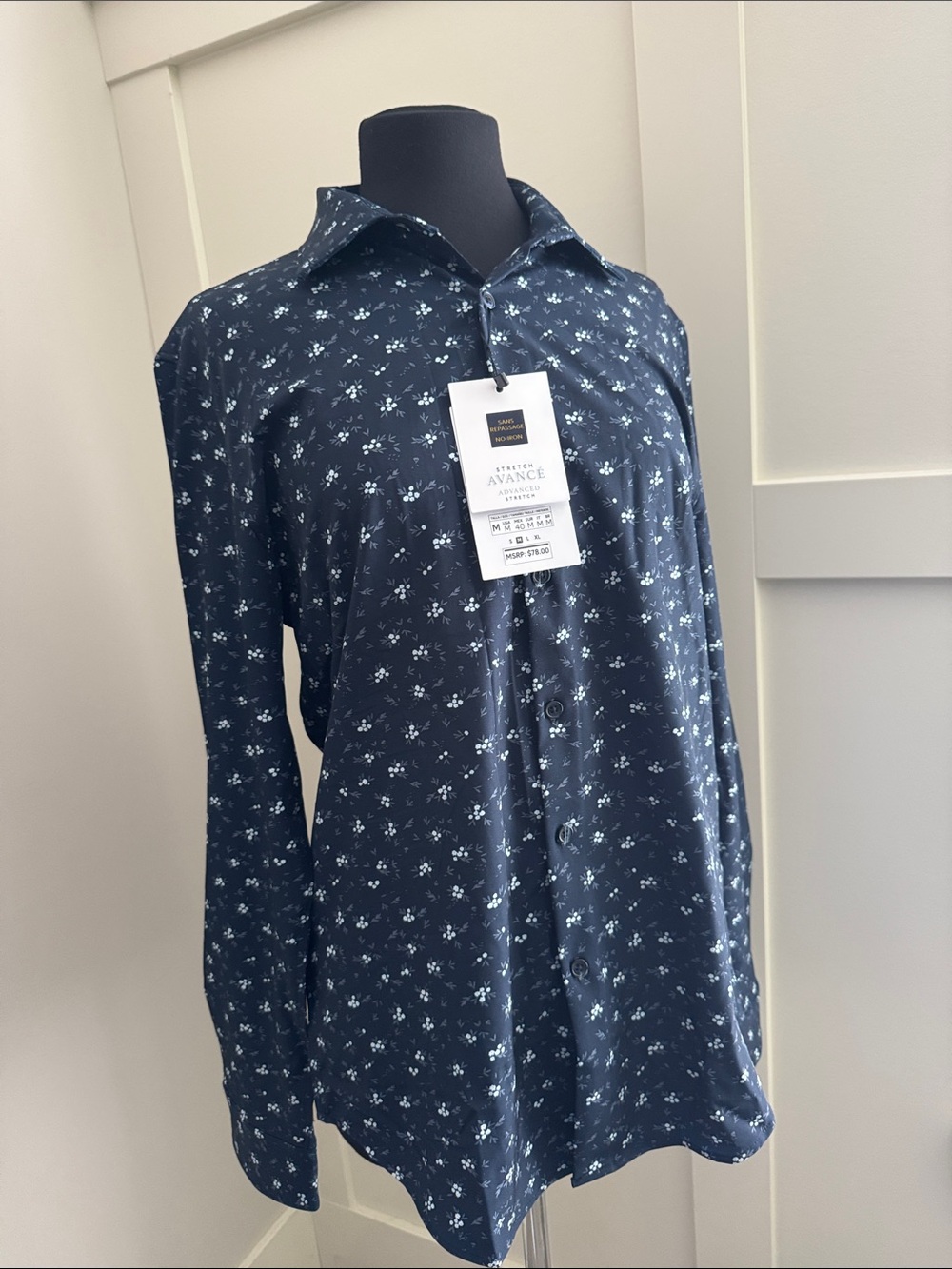 Navy Floral Button-Down Shirt by